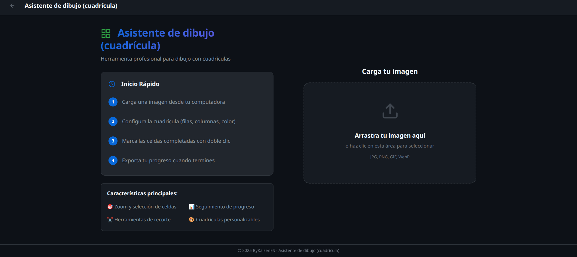Interfaz de Asistente de dibujo (cuadrícula)